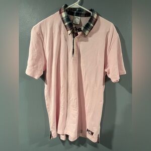 Brooks Brothers 346 Baby Pink Slim Fit Cotton Performance Polo Shirt size large
